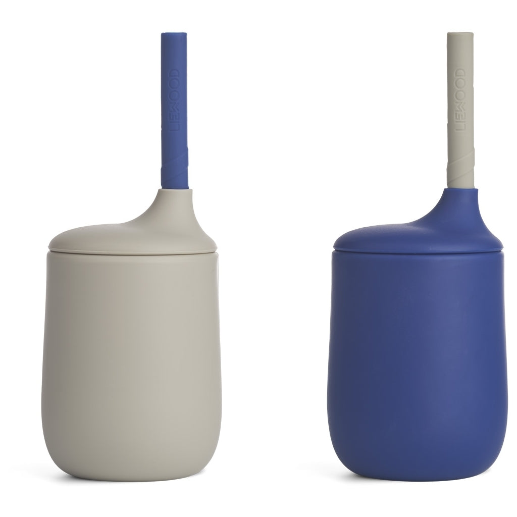 Ellis Straw Cup Set Mist - Surf Blue