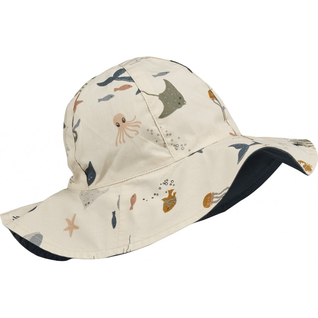 Chapeau de soleil réversible Amelia Créature marine Sandy