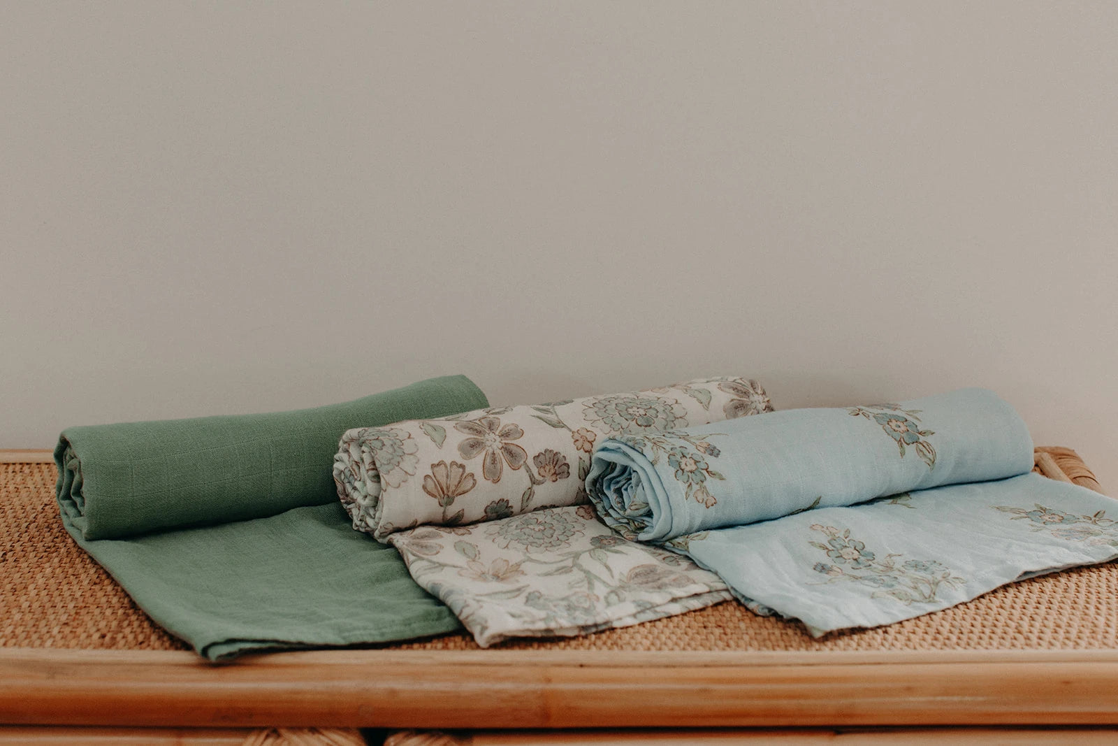 Muslin Swaddle Set  Indigo Blue & Green