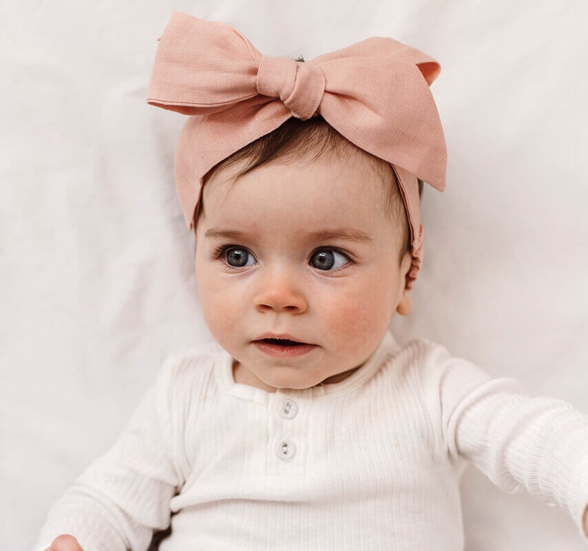 Leinen Stirnband Pink