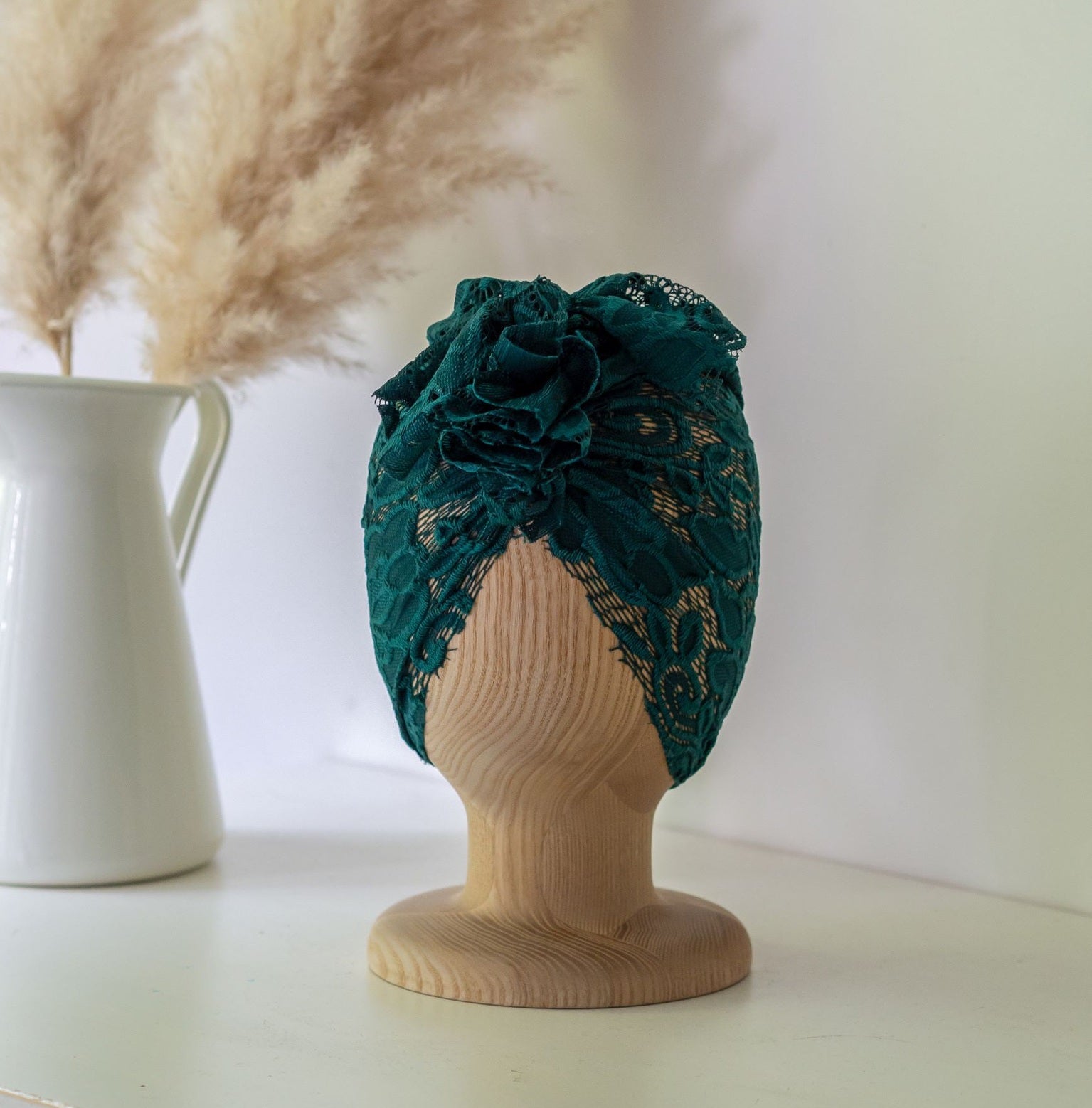 Turban Lace Spitzen Deep Green