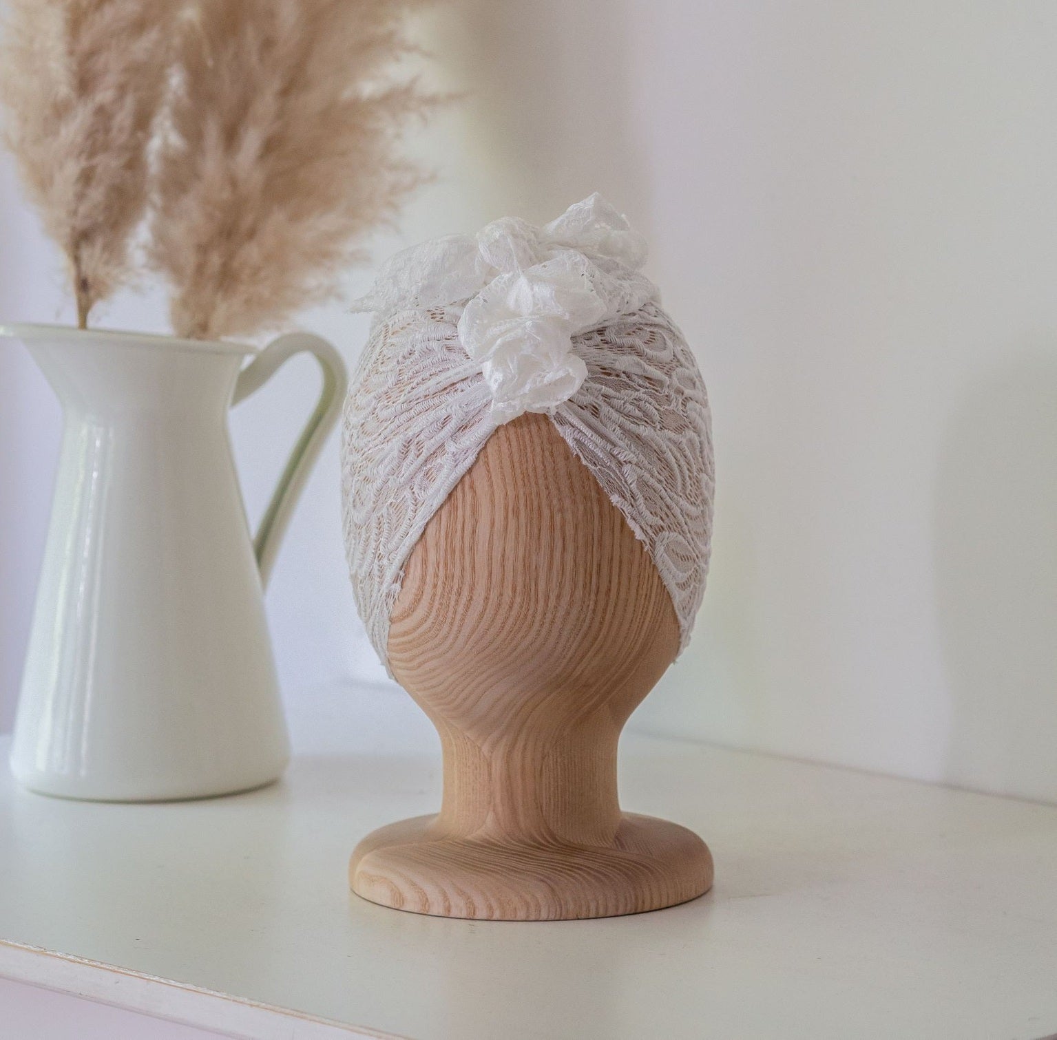 Turban Lace Spitzen Ecru