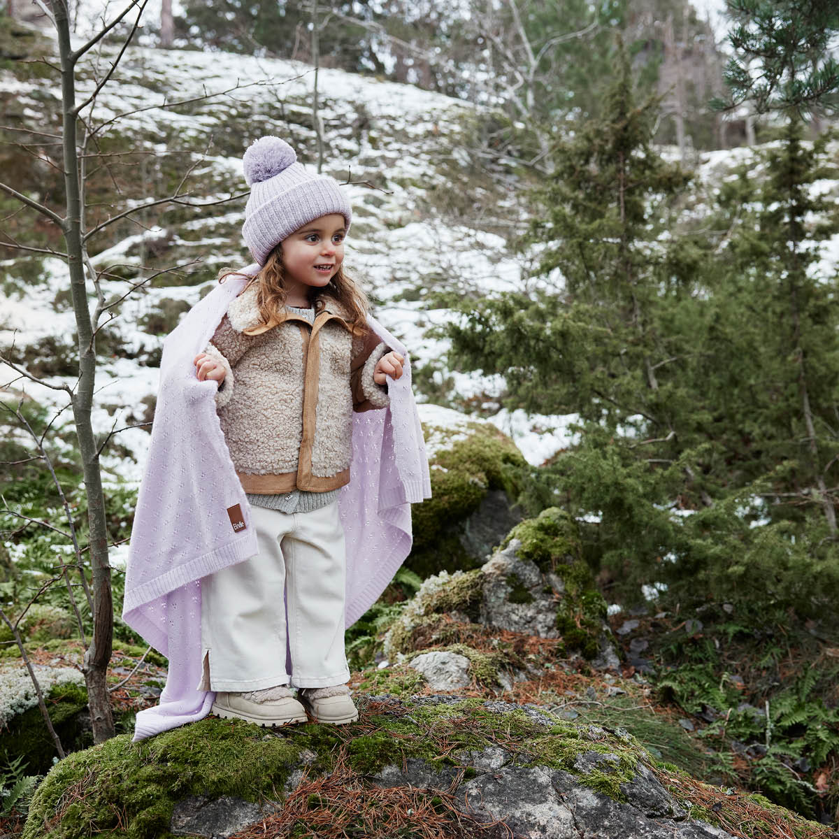 Couverture bébé Pointelle Lavande Amour 