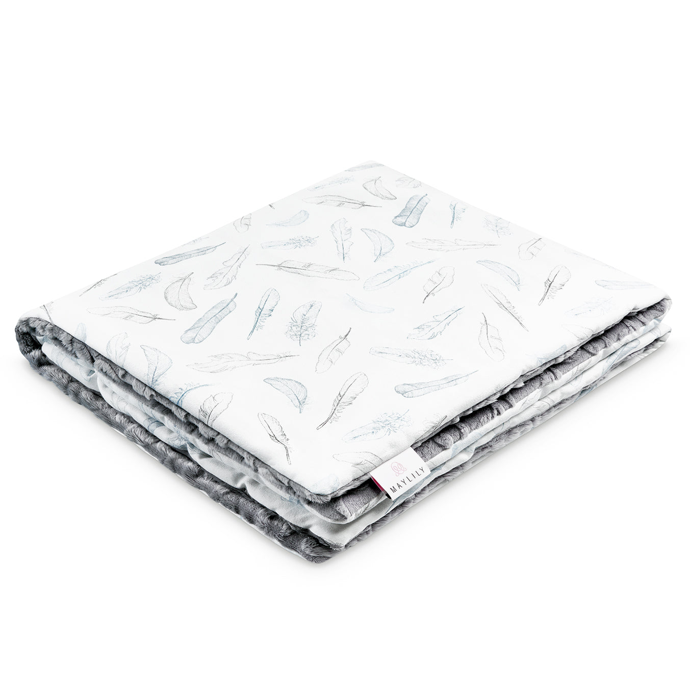 Decke Luxe Heavenly Feathers grey gefüttert