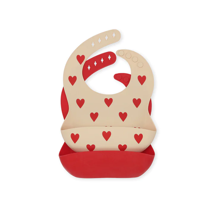 2er Set Silikon Lätzchen Mon Amour Herzen