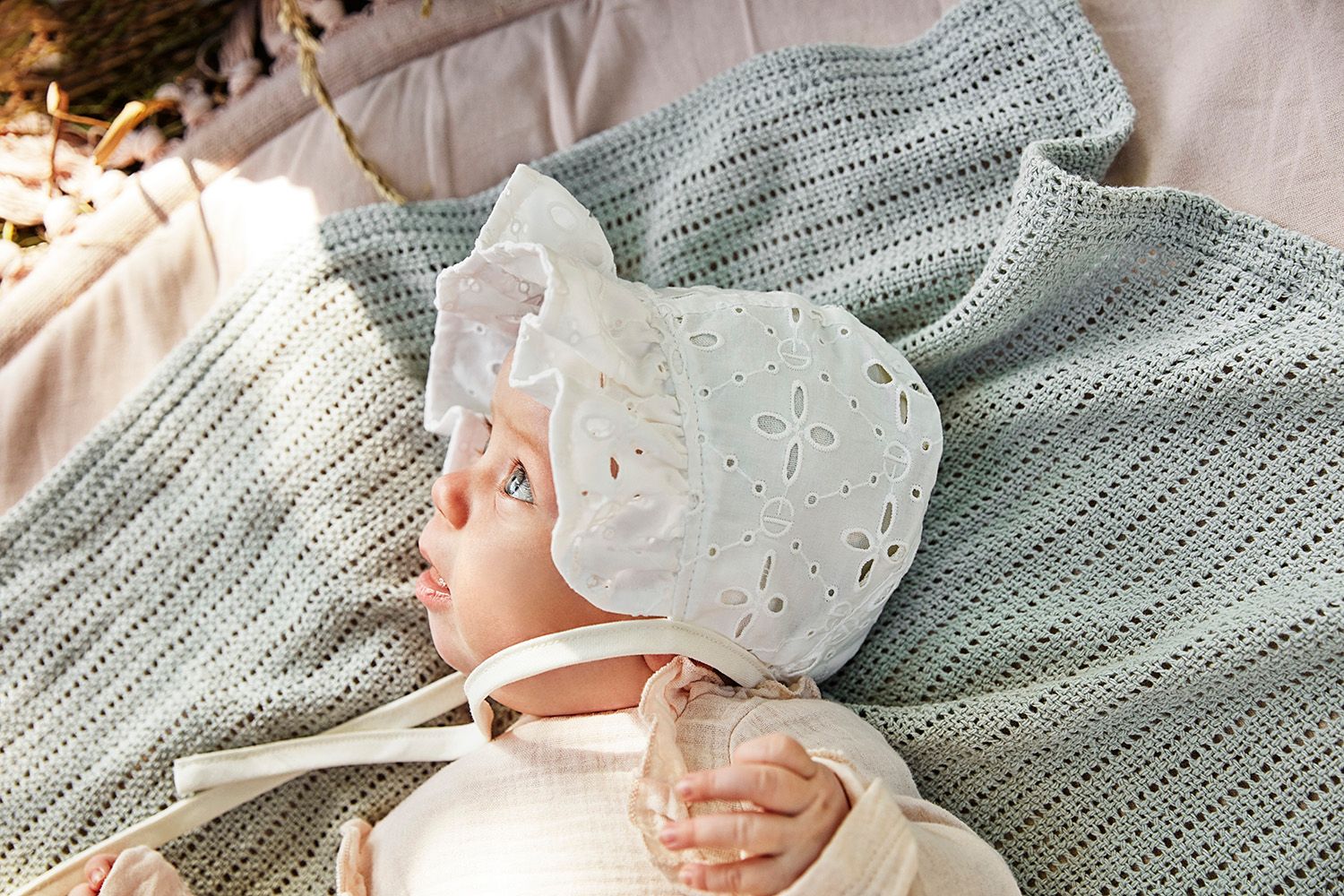 Baby Bonnet Embroidery Anglaise