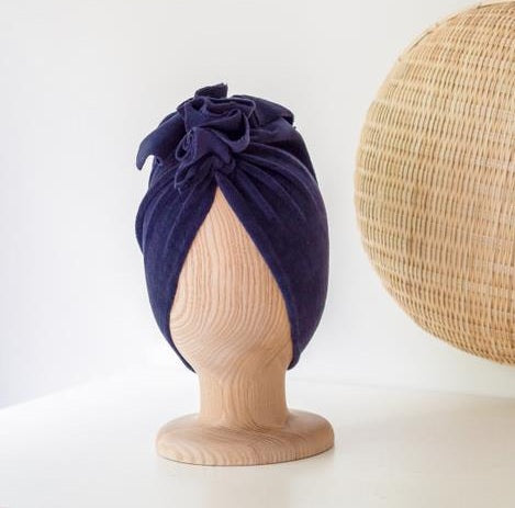 Turban Samt Navy Blue