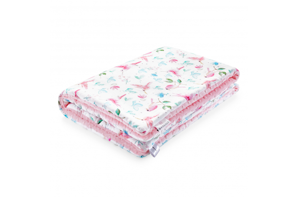 Decke Luxe Paradise Birds Blush gefüttert