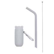 Lot de pailles en silicone Zoe, bleu multicolore